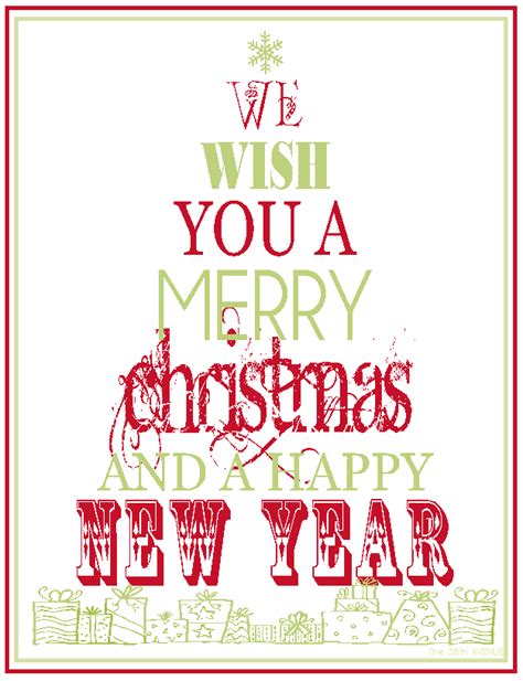 The 36th Avenue Free Printable Merry Christmas And Happy New Year