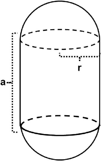 A Capsule Geometry Consisting Of A Cylinder With Hemispherical Ends