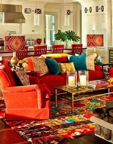 25 Beautiful Colorful Living Rooms Design And Decor Bohemian Chic