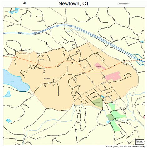 Newtown Connecticut Street Map 0952910