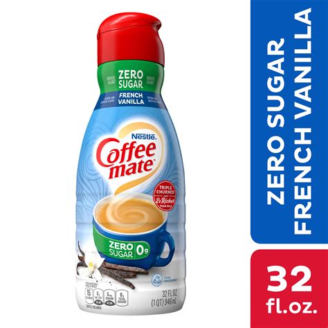 Nestle Coffee mate Zero Sugar French Vanilla Liquid Coffee Creamer, 32