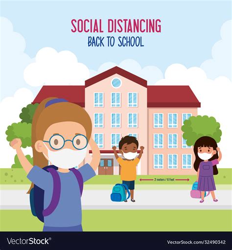Back To School For New Normal Lifestyle Concept Vector Image