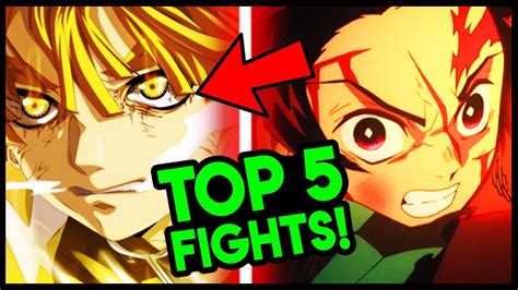 Top 5 Demon Slayer Fights Kimetsu No Yaiba Best Battles Youtube