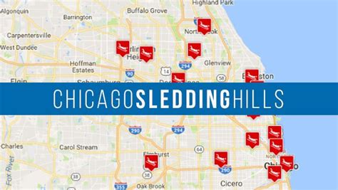 Map Of The 23 Best Sledding Hills In Metro Chicago Outdoors With Bear