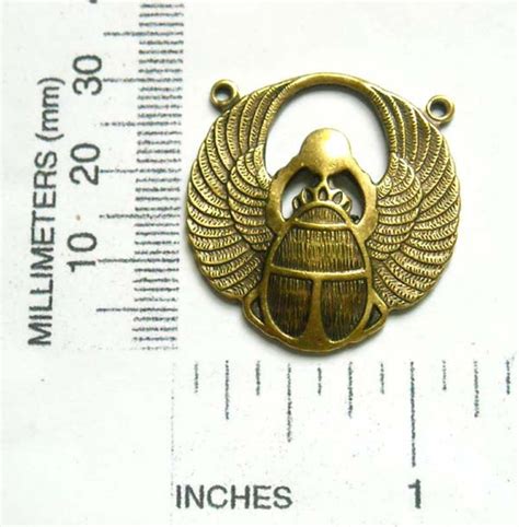 1 Antique Brass Egyptian Scarab Connector 2 In 7 Etsy