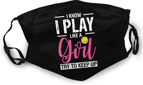 Face Mask Softball Girl Funny Trendy T Double Sided Printed Dust