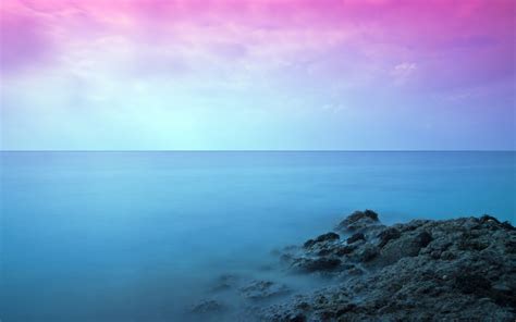 Pink Sky Above The Sea Wallpaper Nature And Landscape Wallpaper Better