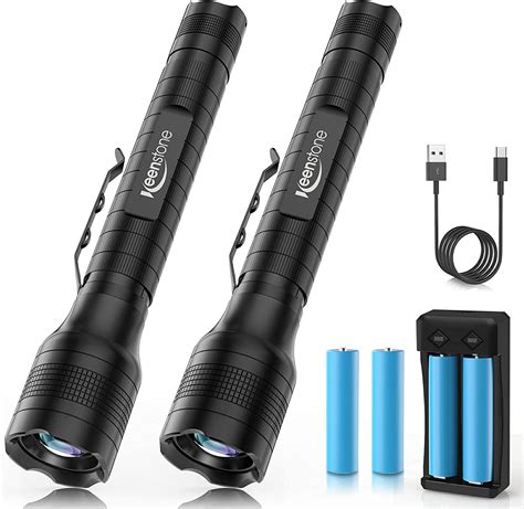 Led Torch Rechargeable 2 Pack Flashlight Torches Super Bright Lantern