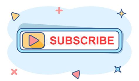 Vector Cartoon Subscribe Button Icon In Comic Style Subscribe Sign