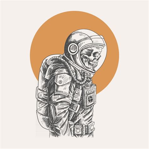 Illustration Astronaut Skull Premium Vector 2617991 Vector Art At Vecteezy