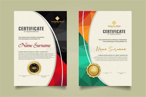 Modern Red And Black Certificate Of Appreciation Design Template Stock