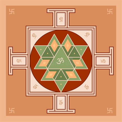 Sri Yantra символ индусских истерик сформировал путем блокировать