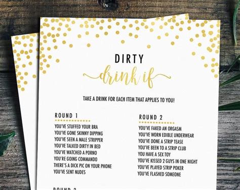 Funny Bridal Games Naughty Bridal Games Bachelorette Game Dirty Drink