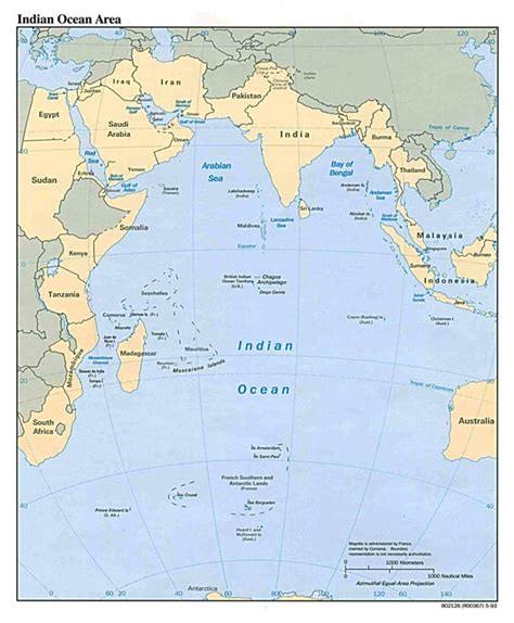 Large Political Map Of Indian Ocean Area 1993 Maps Of