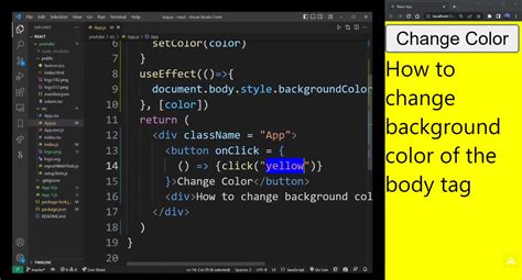How To Change Background Color Dynamically On Button Click In React