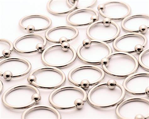Pack Of 25 Pcs 316l Surgical Stainless Steel Captive Bead Ring