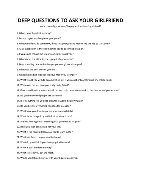 list of deep questions to ask your girlfriend questions to ask girlfriend questions to get to
