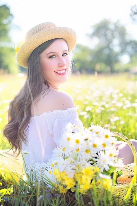 Surrounded Flower Spring Portrait Field Beauty Hair Leisure