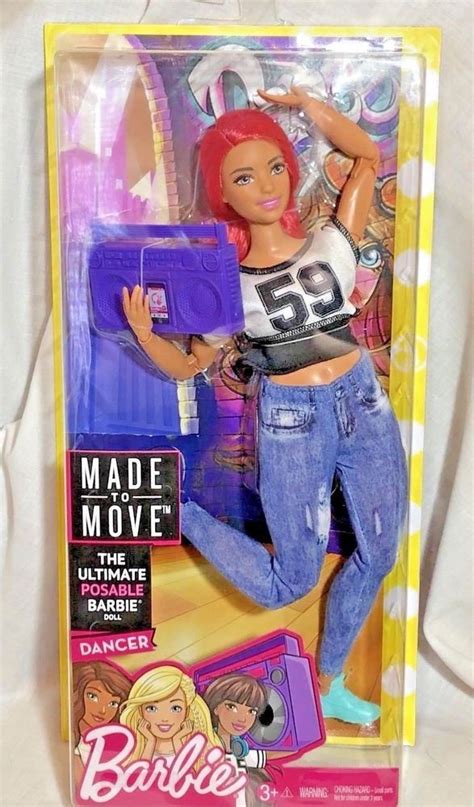 Barbie Articulated Posable Made To Move Doll Fjb Curvy Dancer Pink Hair Nrfb Barbie