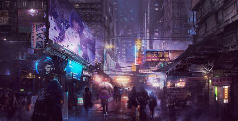 Cyberpunk Busy Street Hd Wallpapers