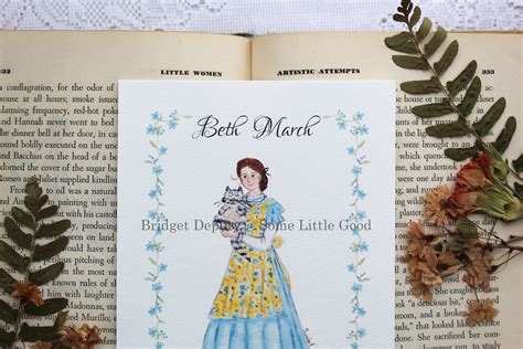 Beth March Art Print Little Women Watercolor Art Little Etsy