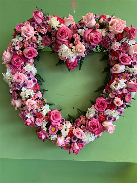 Sweet Serenity Open Heart Wreath By Lizs Flowers