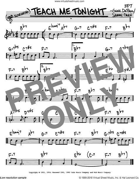 A5 it's too late to fight. Cahn - Teach Me Tonight sheet music (real book - melody ...