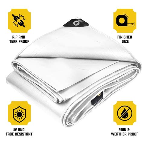 Core Tarps 12 Ft X 12 Ft White Standard Polyethylene Tarp In The Tarps Department At