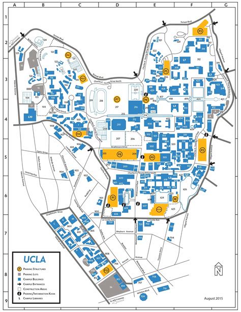 Ucla Parking Map Map Of Ucla Parking California Usa