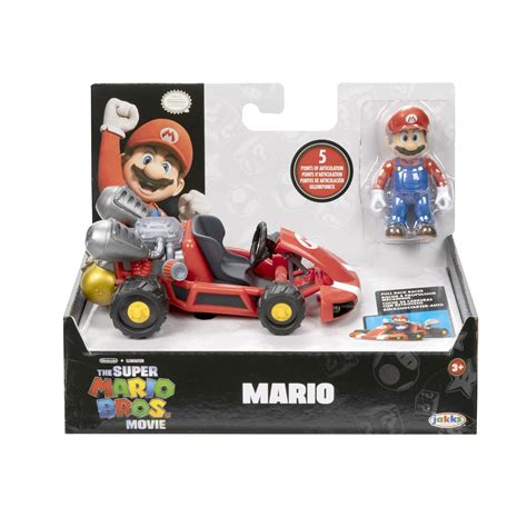 Nintendo Super Mario Bros Movie Pull Back Toy Racer Kart New Figure 2023 Mario 192995417687