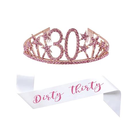 Buy Happy 30th Birthday Tiara And Sash Ts Crystal Rhinestone