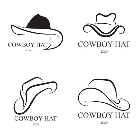 Cowboy Hat Logo Icon Vector Design Template 3242981 Vector Art At Vecteezy