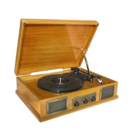 Steepletone Norwich Retro Wooden Record Player Light Wood Getinthemix