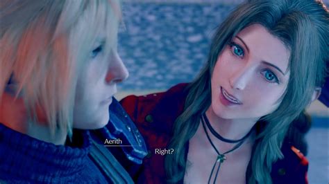 Final Fantasy Vii Remake Cloud Tifa Aerith Being Sweet Altogether Scene At The Hunted Train