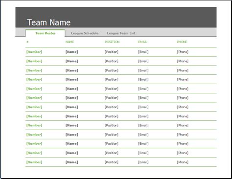 Sports Roster And Schedule Template Word And Excel Templates