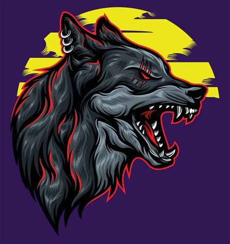 Wolf With Moon Illustration 3299750 Vector Art At Vecteezy