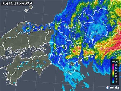 近畿地方の過去の雨雲レーダー(2019年10月12日) - 日本気象協会 tenki.jp