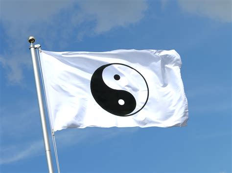 Buy Ying And Yang White Flag 3x5 Ft 90x150 Cm Royal Flags