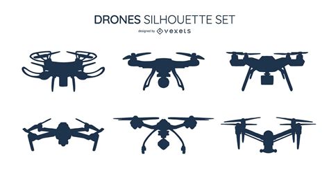 Drone Silhouette Design Pack Vector Download