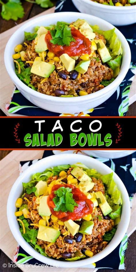 Beef Taco Quinoa Salad Bowls