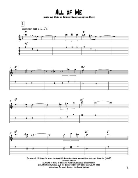 All of me why not take all of me can't you see i'm no good without you. All Of Me Sheet Music | Gerald Marks | Guitar Tab