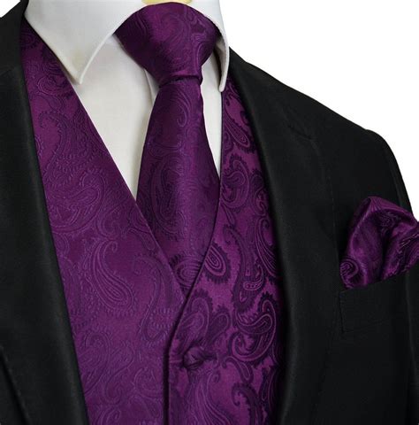 Crown Jewel Purple Paisley Tuxedo Vest Set Jess And Calvin Purple