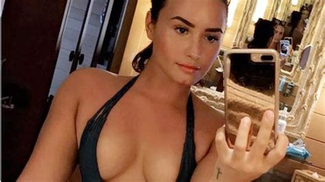 Demi Lovato Puts Ample Cleavage On Display In Plunging Swimsuit For Sizzling Instagram Selfie