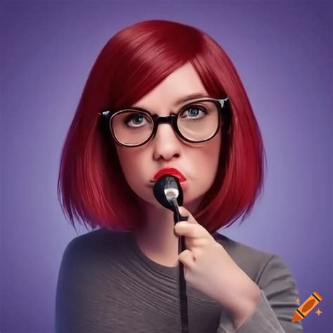 Lesbian Female Comedian With Red Hair And Glasses On Craiyon