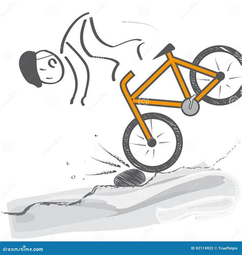Downhill Cyclist Falls Off The Bike Stock Illustration Illustration