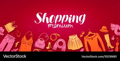 Shopping Boutique Banner Fashion Store Concept Vector Image