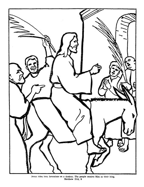 Palm Sunday Coloring Pages Preschoolers Children