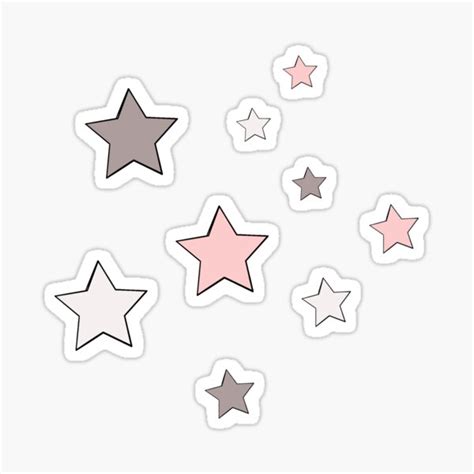 Pink Grey And White Star Pack Sticker For Sale By Emilygrace520