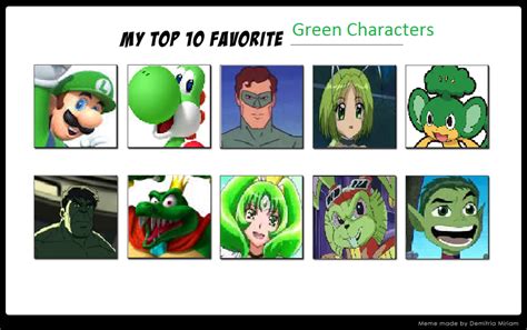 My Top 10 Green Characters By Cmara On Deviantart