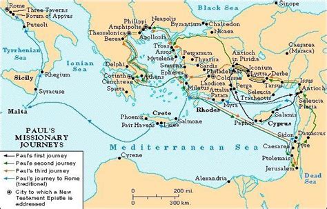 Map Of Apostle Pauls Missionary Journeys Dayton Has Hoover